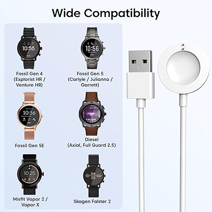 Fossil Gen 5 Smartwatch Charger | Fast & Durable USB Charging Cable - PazerPro