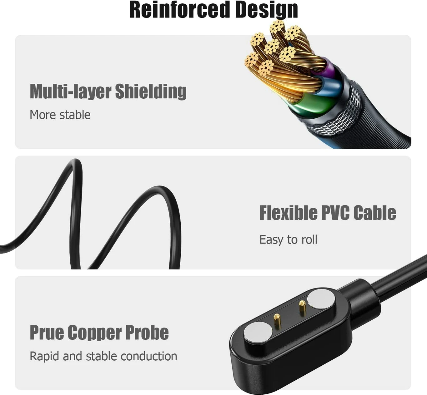 Magnetic Charger Cable for Fire-Boltt Ring Pro Fast & Safe - PazerPro
